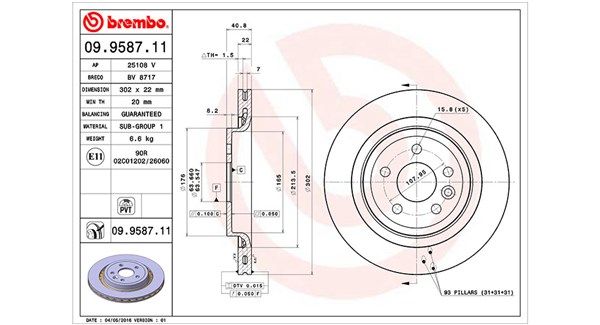 MAGNETI MARELLI Тормозной диск 360406068100